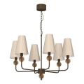 Lámpara colgante con cadena GRENADA 6xE14/15W/230V beige