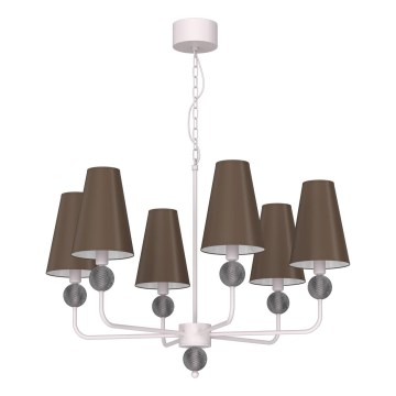 Lámpara colgante con cadena GRENADA 6xE14/15W/230V, gris