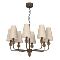 Lámpara colgante con cadena GRENADA 8xE14/15W/230V beige