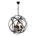 Lámpara colgante con cadena IRONBALL 6xE27/40W/230V negra