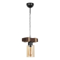 Lámpara colgante con cadena JASMIN 1xE27/40W/230V marrón/beige
