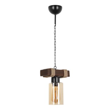 Lámpara colgante con cadena JASMIN 1xE27/40W/230V marrón/beige
