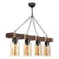 Lámpara colgante con cadena JASMIN 4xE27/40W/230V marrón/beige