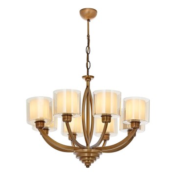 Lámpara colgante con cadena LAHORE 8xE27/40W/230V acabado en bronce