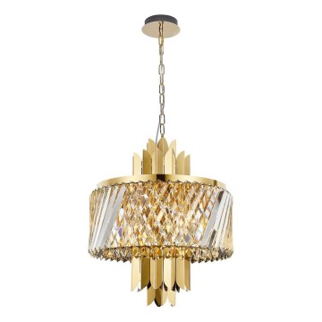 Lámpara colgante con cadena MARGOT 6xE14/40W/230V diá. 43 cm dorado