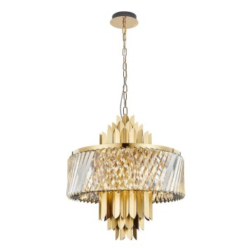 Lámpara colgante con cadena MARGOT 9xE14/40W/230V diá. 55 cm dorado