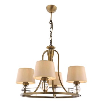 Lámpara colgante con cadena NARA 4xE27/40W/230V latón