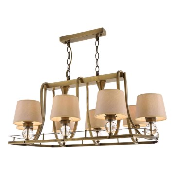 Lámpara colgante con cadena NARA 6xE27/40W/230V latón