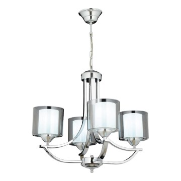 Lámpara colgante con cadena NOVARA 4xE27/40W/230V cromo brillante
