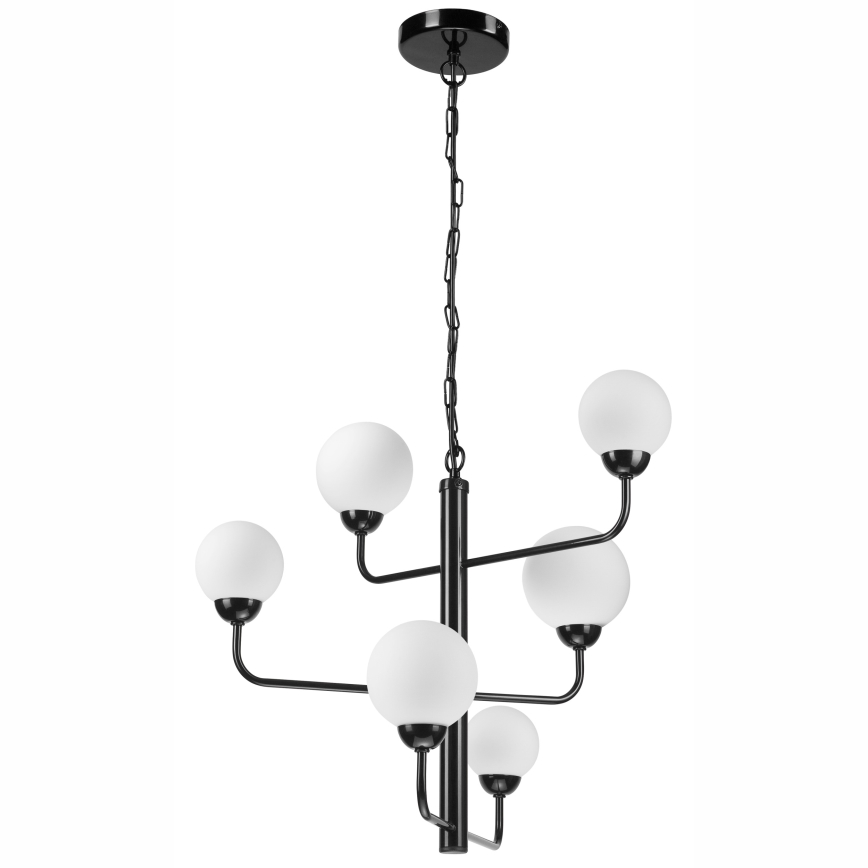 Lámpara colgante con cadena OSCAR 6xG9/5W/230V negro