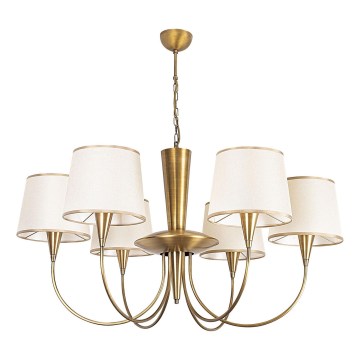Lámpara colgante con cadena PARDO 6xE27/40W/230V oro/crema