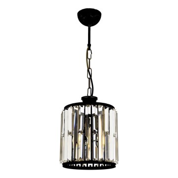 Lámpara colgante con cadena PUNE 1xE27/40W/230V, negra