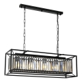 Lámpara colgante con cadena PUNE 4xE27/40W/230V, negra