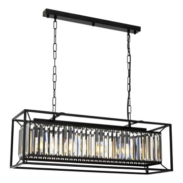 Lámpara colgante con cadena PUNE 4xE27/40W/230V, negra
