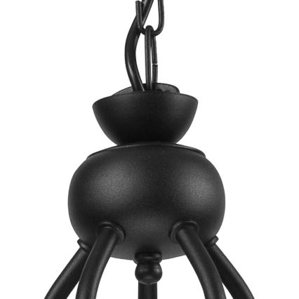 Lámpara colgante con cadena RETRO II 5xE27/60W/230V, negro mate