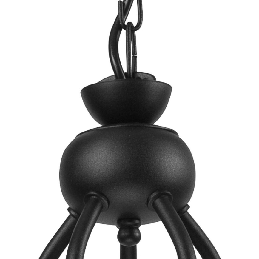 Lámpara colgante con cadena RETRO II 5xE27/60W/230V, negro mate