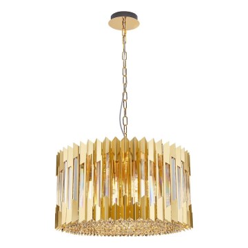 Lámpara colgante con cadena RITZ 12xE14/40W/230V diá. 54 cm dorado