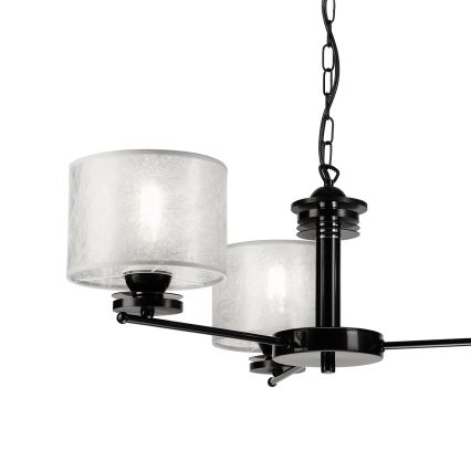 Lámpara colgante con cadena ROSA 3xE27/60W/230V negra/gris