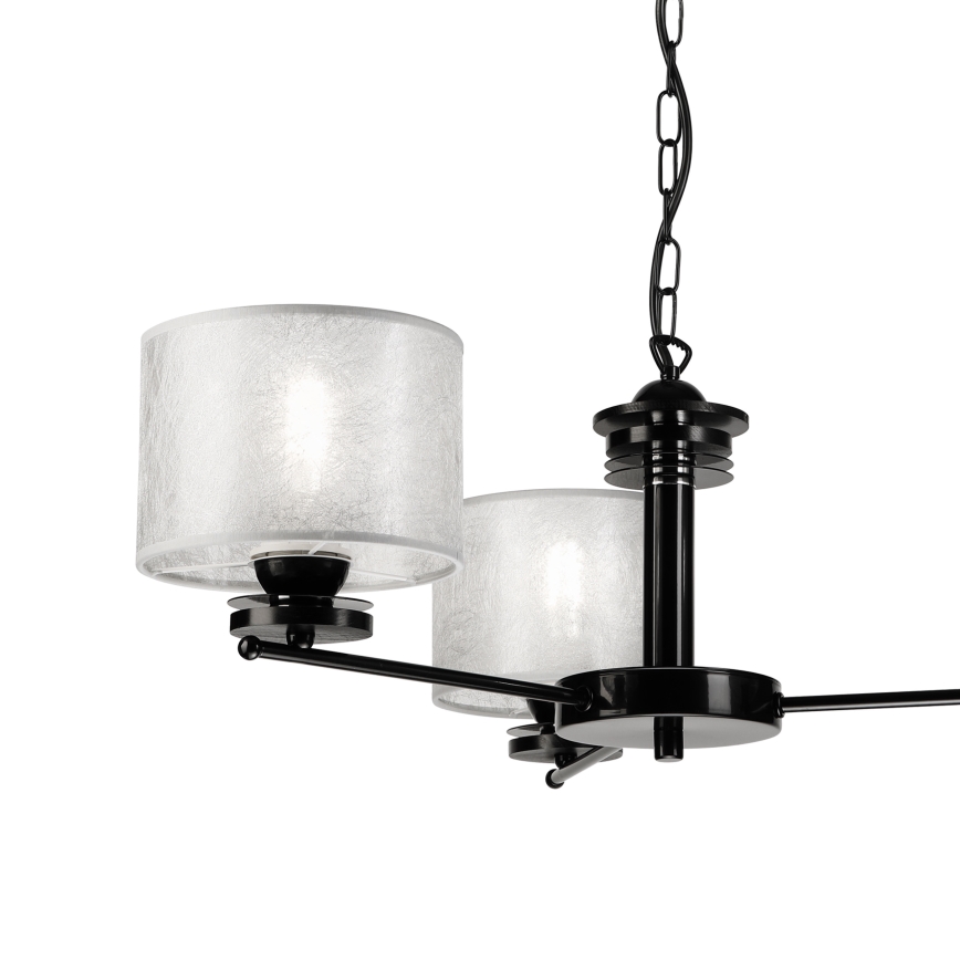 Lámpara colgante con cadena ROSA 3xE27/60W/230V negra/gris