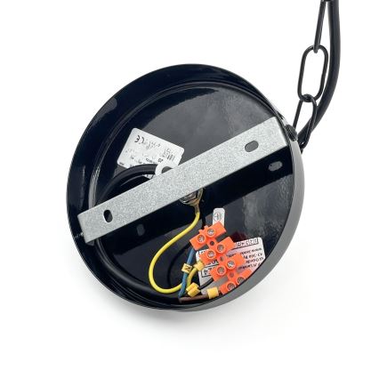 Lámpara colgante con cadena ROSA 3xE27/60W/230V negra/gris