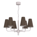 Lámpara colgante con cadena TORTOLA 6xE14/15W/230V marrón/crema