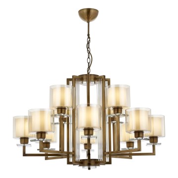 Lámpara colgante con cadena VARANA 12xE27/40W/230V, acabado bronce