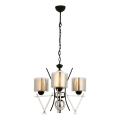 Lámpara colgante con cadena VARANA 3xE27/40W/230V negro/cromo brillante