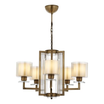 Lámpara colgante con cadena VARANA 5xE27/40W/230V en bronce