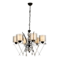 Lámpara colgante con cadena VARANA 6xE27/40W/230V negro/cromo brillante
