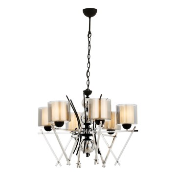 Lámpara colgante con cadena VARANA 6xE27/40W/230V negro/cromo brillante