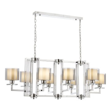 Lámpara colgante con cadena VARANA 8xE27/40W/230V cromo brillante