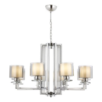 Lámpara colgante con cadena VARANA 8xE27/40W/230V cromo pulido