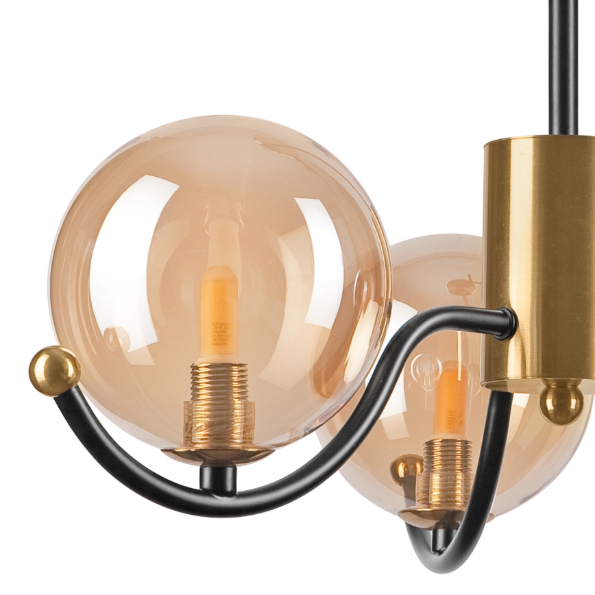 Lámpara colgante con varilla GEORGIA 3xG9/5W/230V dorado/beige ahumado