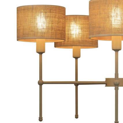 Lámpara colgante con varilla MADELA 5xE14/40W/230V yute/beige