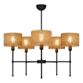 Lámpara colgante con varilla MADELA 5xE14/40W/230V yute/negro