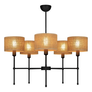 Lámpara colgante con varilla MADELA 5xE14/40W/230V yute/negro