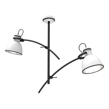 Lámpara colgante con varilla ZUMBA 2xE27/60W/230V blanco/negro