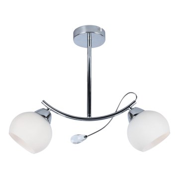 Lámpara colgante CONNOR 2xE27/15W/230V cromo brillante/blanco