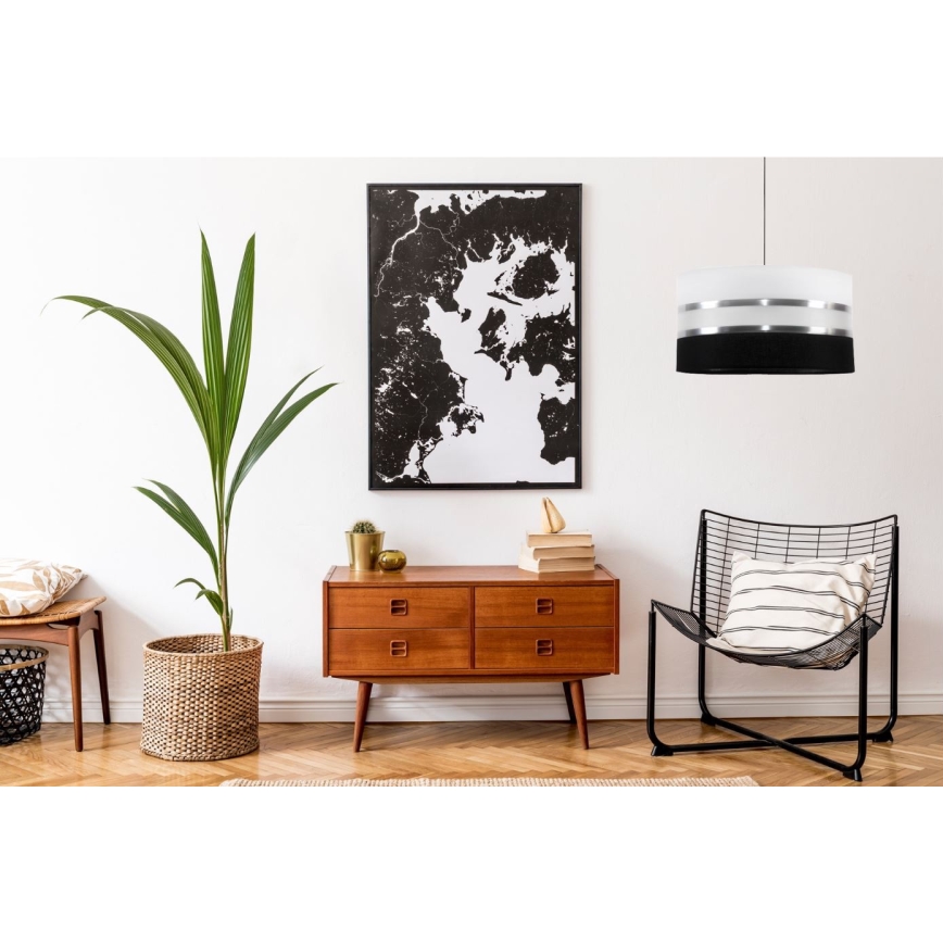 Lámpara colgante CORAL 1xE27/60W/230V negro-blanco