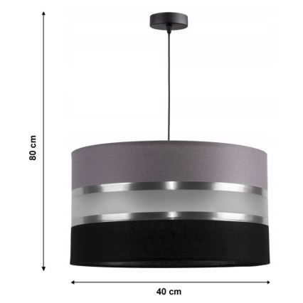 Lámpara colgante CORAL 1xE27/60W/230V negro-gris