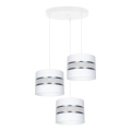 Lámpara colgante CORAL 3xE27/60W/230V blanco/cromo mate diá. 45 cm