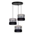 Lámpara colgante CORAL 3xE27/60W/230V negro/gris/cromo mate diá. 45 cm