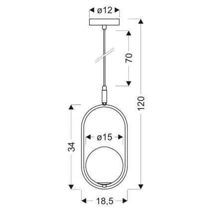 Lámpara colgante con cable CORDEL 1xG9/28W/230V negro