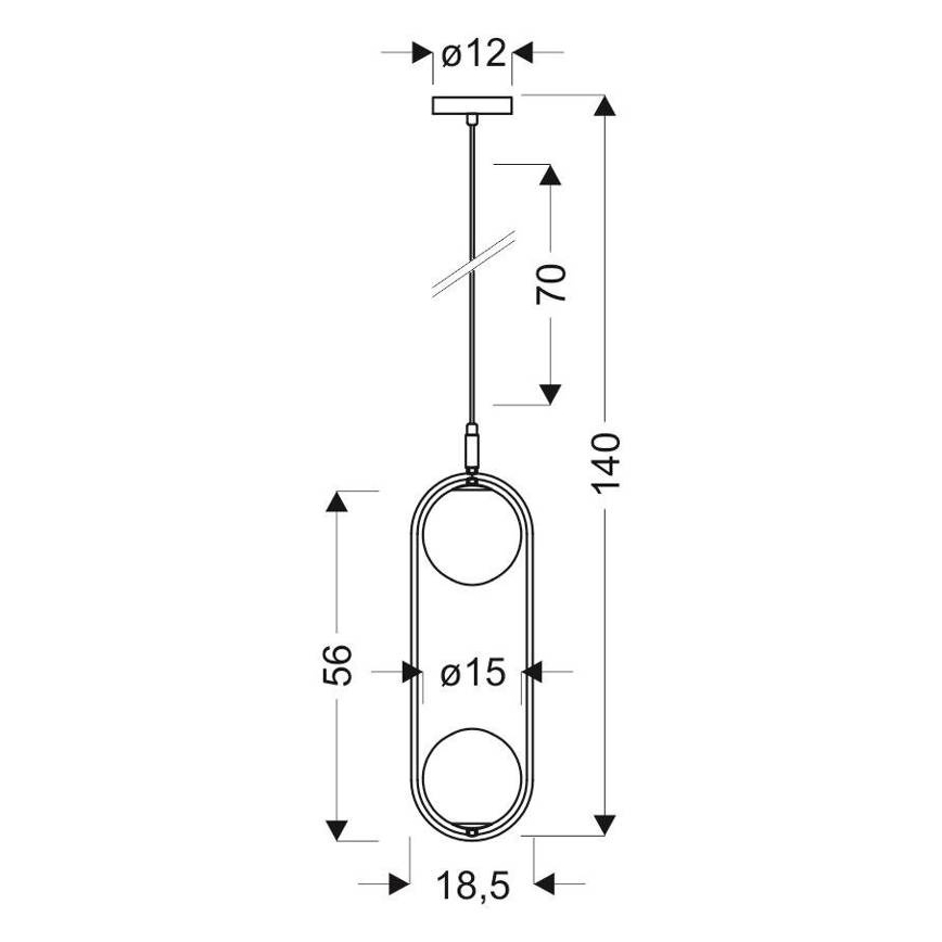 Lámpara colgante CORDEL 2xG9/28W/230V cromo brillante