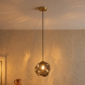 Lámpara colgante CRISTAL con cable 1xE14/15W/230V latón/negro ahumado