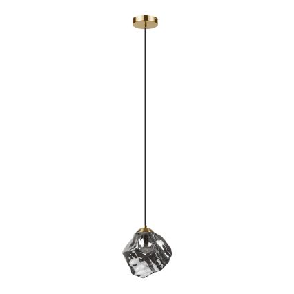 Lámpara colgante CRISTAL con cable 1xE14/15W/230V latón/negro ahumado