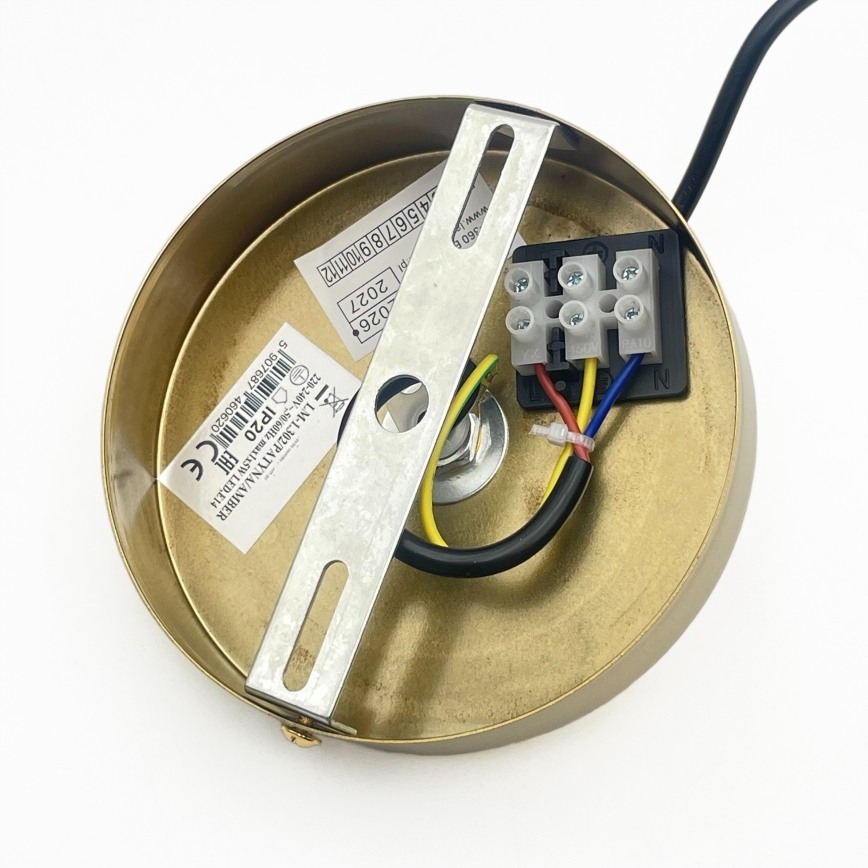 Lámpara colgante CRISTAL con cable 1xE14/15W/230V latón/negro ahumado