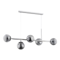 Lámpara colgante DANSA 5xE14/10W/230V gris/cromo brillante