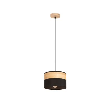 Lámpara colgante de cable ALBA 1xE27/15W/230V Ø 20 cm negro/marrón