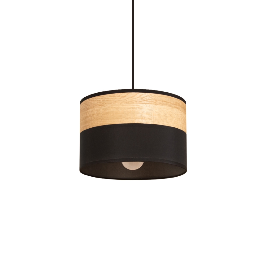 Lámpara colgante de cable ALBA 1xE27/15W/230V Ø 20 cm negro/marrón
